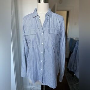 Women’s stripe button down long sleeve shirt